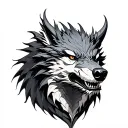 Dragon Wolf tattoo design idea