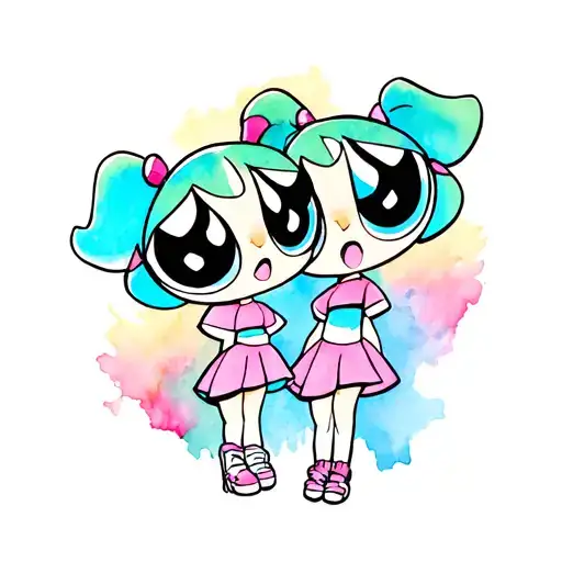 powerpuff girls tattoo design idea