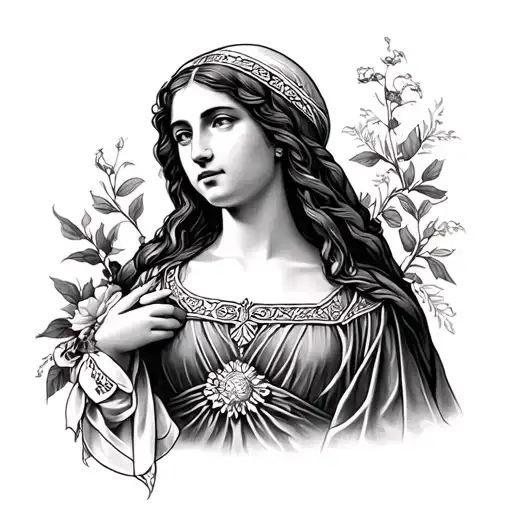 st Catherine tattoo design idea