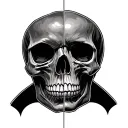 Half Face Half Skull tattoo design idea