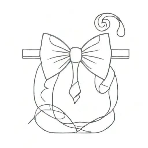 bow tie pasta dish tattoo design idea