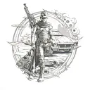 mad Max bond star wars tattoo design idea