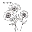 flower bundle 2 gerbera daisies intertwined within tattoo design idea