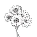 flower bundle 2 gerbera daisies intertwined within tattoo design idea