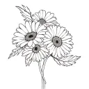 flower bundle 2 gerbera daisies intertwined within tattoo design idea