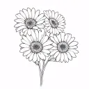 flower bundle 2 gerbera daisies intertwined within tattoo design idea