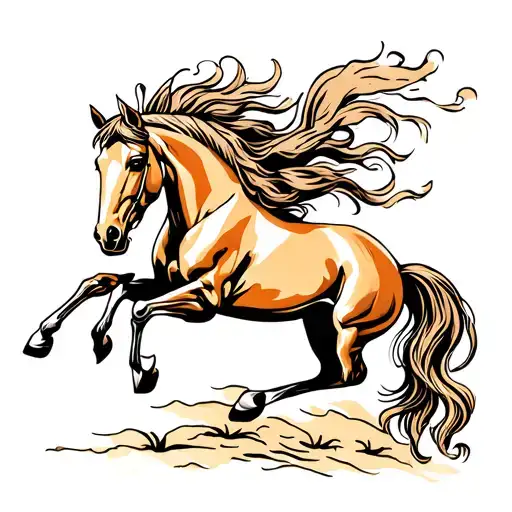 horse running tattoo design idea