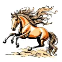 horse running tattoo design idea
