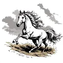horse running tattoo design idea