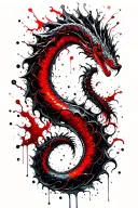 sea serpent waves flowing tattoo design idea