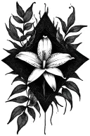 CROSS AND  spiderlily tattoo design idea