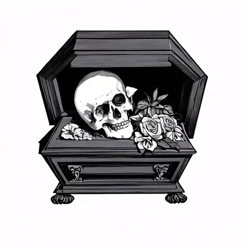 my heart's a fucking casket, that's where people go to die tattoo design idea