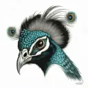 Peacock head tattoo design idea
