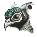 Peacock head tattoo design idea
