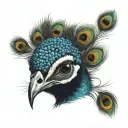 Peacock head tattoo design idea