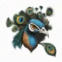 Peacock head tattoo design idea
