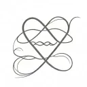 ABinfinity symbol made and a lips like kissed tattoo design idea