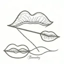 ABinfinity symbol made and a lips like kissed tattoo design idea