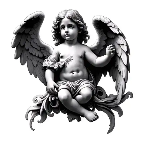 Cherub Angel tattoo design idea