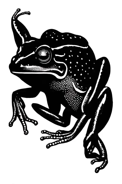 Ayahuasca vine entwined, kambo frog tattoo design idea