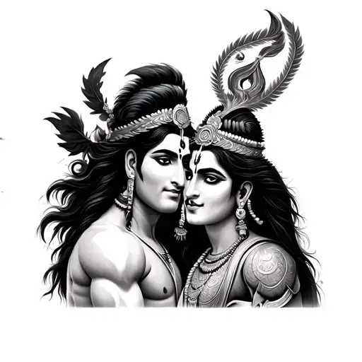 Mahadev and Rudra Sharing tattoo design idea