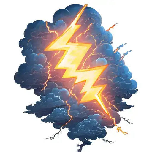 softly shaded lighting bolts and clouds tattoo design idea