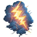 softly shaded lighting bolts and clouds tattoo design idea