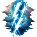 softly shaded lighting bolts and clouds tattoo design idea