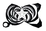 spiral with 5 pointed star in center tattoo design idea