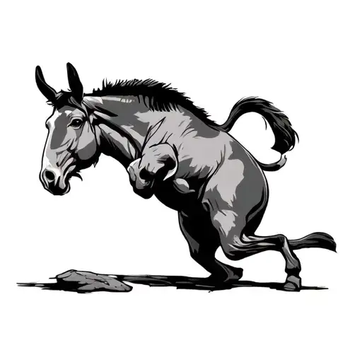 a mule kicking his back legs tattoo design idea