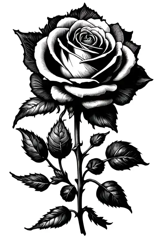 Burning Rose tattoo inspired tattoo design idea