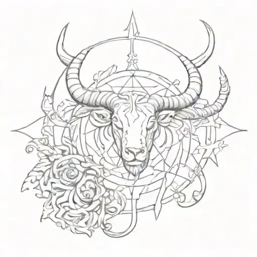 Leo Taurus and Aries zodiac sign tattoo design idea