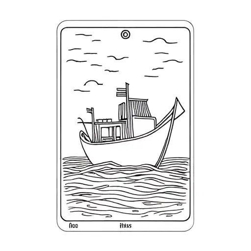 Noah's ark, line work , tarrot card tattoo design idea