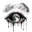 Crying Moon tattoo design idea