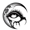 Crying Moon tattoo design idea