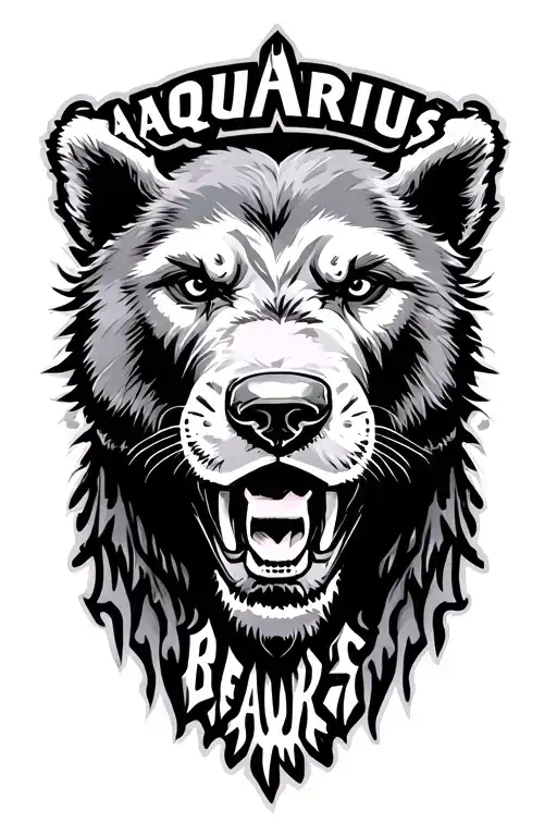 Aquarius Chicago bears fan tattoo design idea