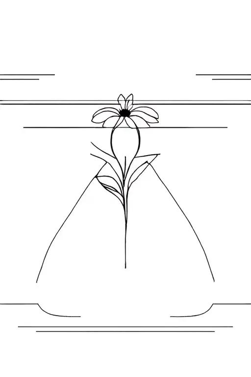 I want a blackout sleeve with negative horizontal bands. inside of the bands, I want a linework flower tattoo design idea