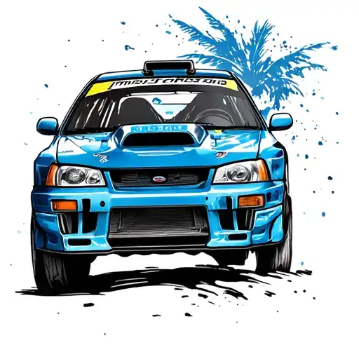 impreza gc8 555 rally car off road blue tattoo design idea