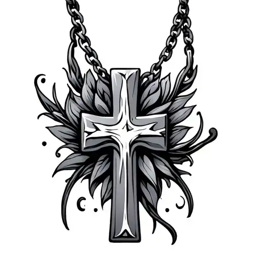 Cross Necklace tattoo design idea