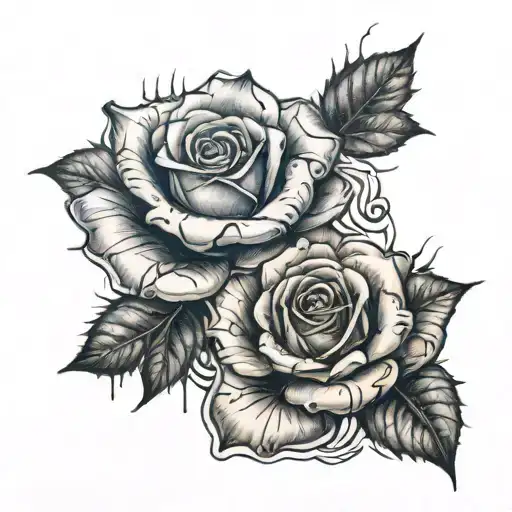 rose vine wrapped around my arm with blood drip taer on a rose tattoo design idea