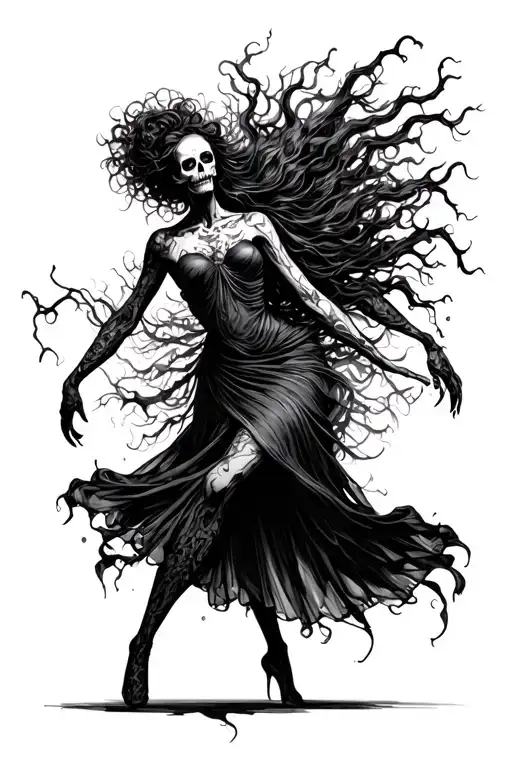 Macabre dance tattoo design idea