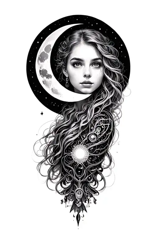 Sydney Sweeney with moon tattoo design idea