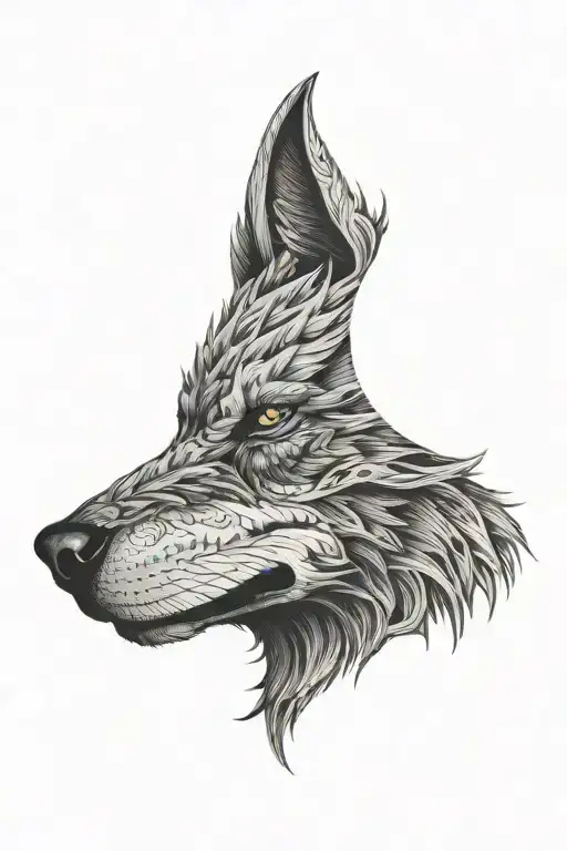 demon wolf tattoo design idea