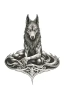 demon wolf tattoo design idea