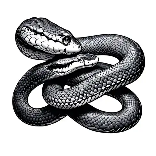 snake wrapped around finger tattoo design idea