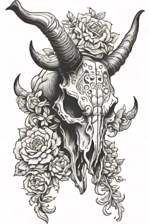 longhorn skull sleeve tattoo tattoo design idea