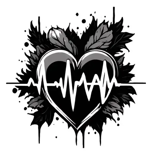 fuck love heart beat symbol tattoo design idea