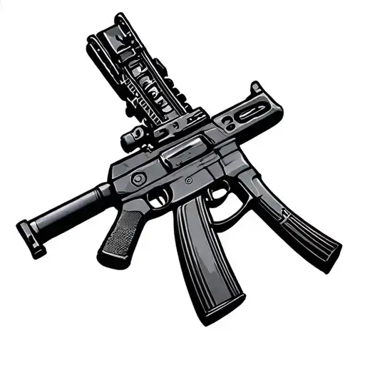 AK47 rifle tattoo design idea