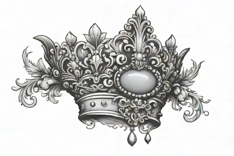 XIX V MMIX and a queen's crown tattoo design idea