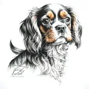 cavalier puppy tattoo design idea